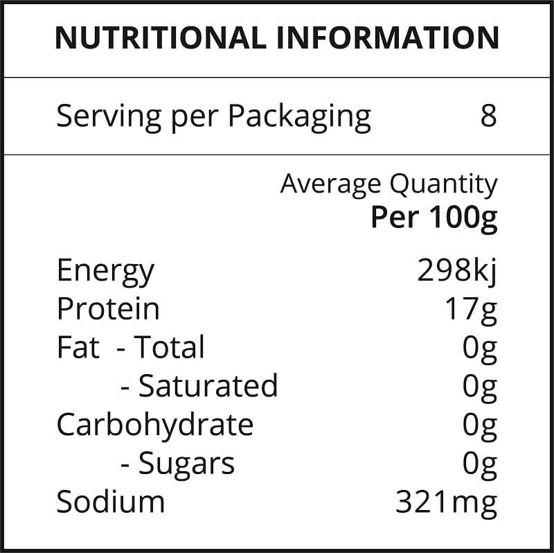 blue swimmer crab meat nutritional information